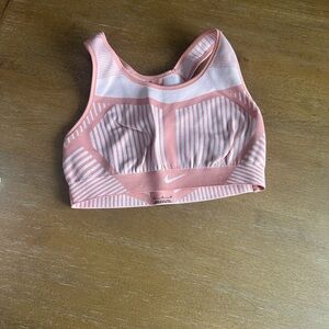 Nike Pink and White Patterned Sports Bra